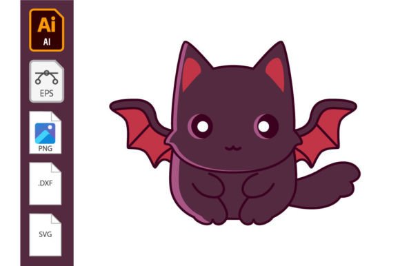 Download Cute Halloween Character Bat Cat - Premium Resources