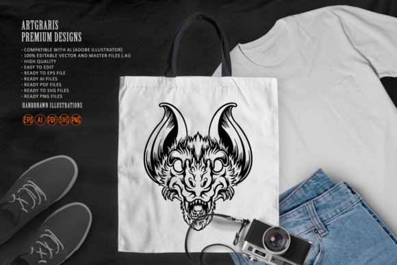 Download Halloween Character Scary Bad Bat Head - Premium Bundle