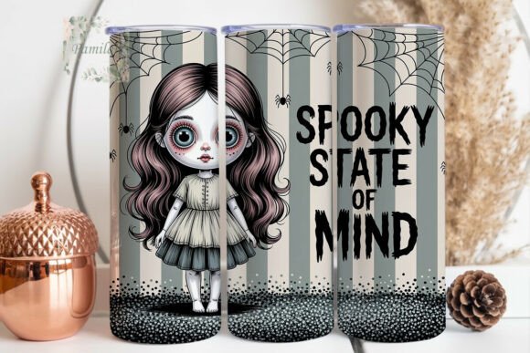 Download Spooky Doll Glitter 20oz Tumbler Wrap - Premium Resources