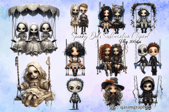 Download Spooky Doll Sublimation Clipart Bundle - Spooky doll Collection
